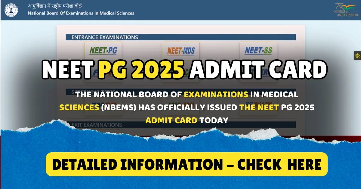NEET PG 2025 Admit Card