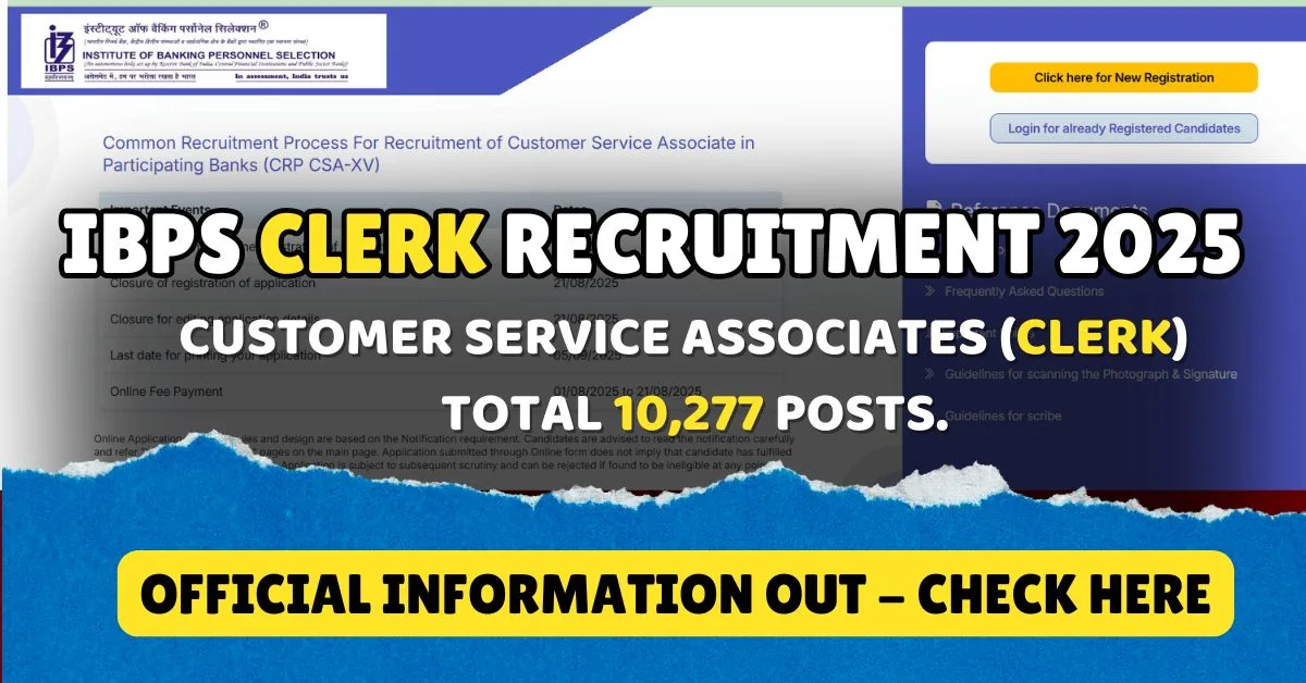 IBPS Clerk Recruitment 2025