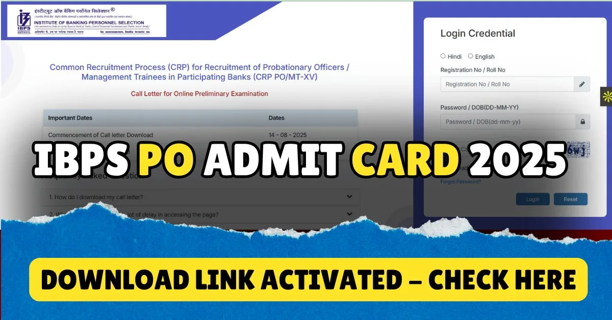 IBPS PO Admit Card 2025